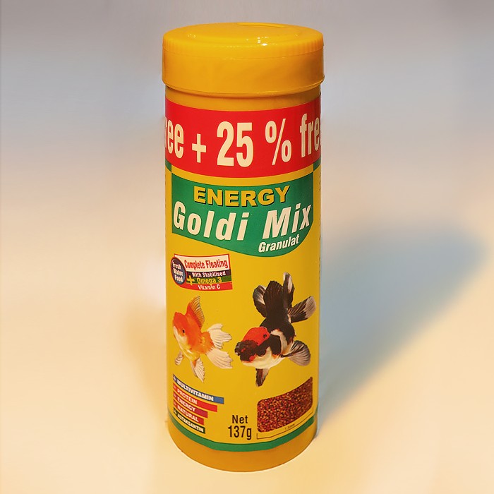خوراک ماهی ENERGY «گُـلدی میکس»     ۲۵۰ میلی‌لیتری ▲